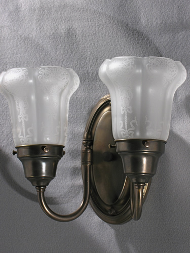 Double Arm Oval Back Sconce